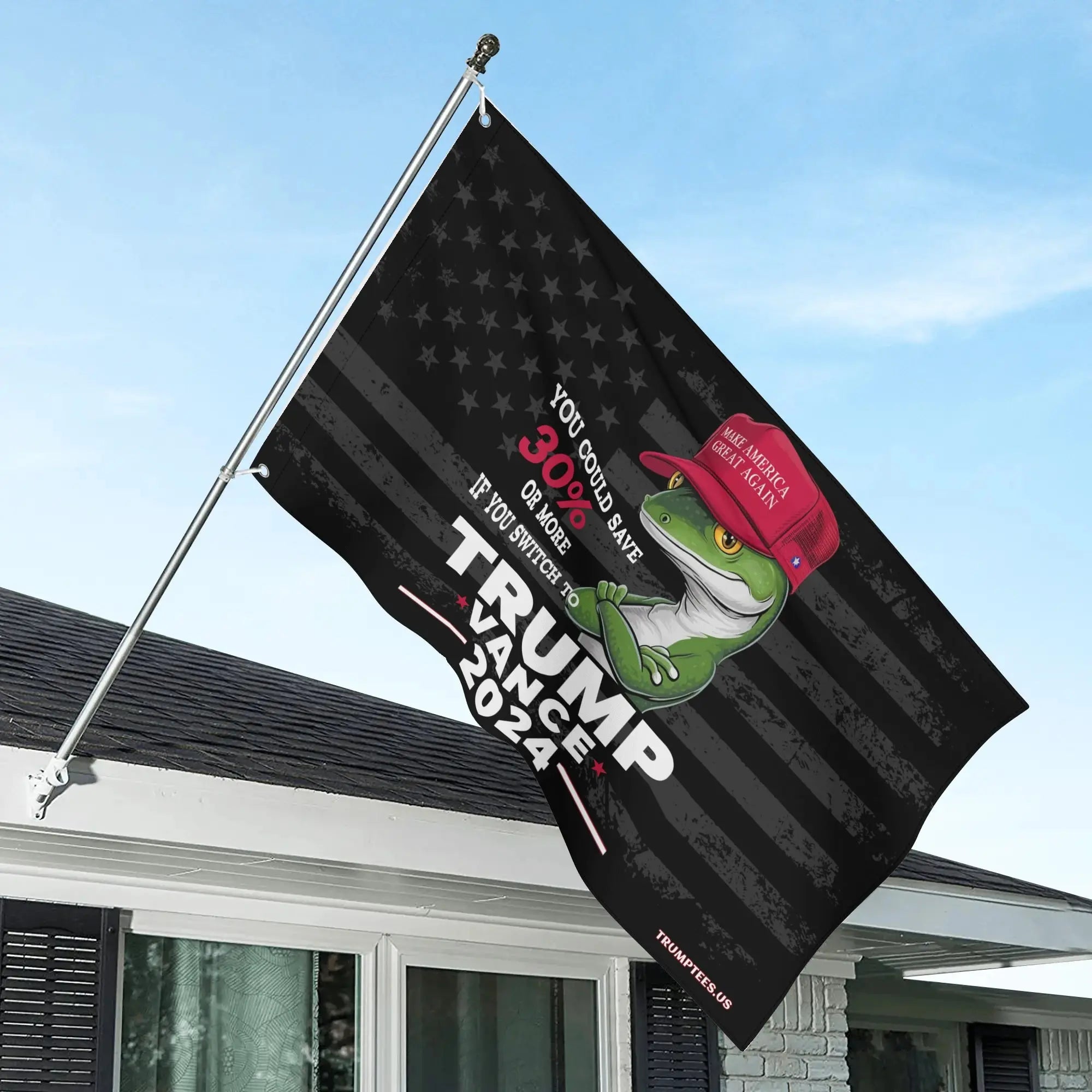 Switch and Save – Trump-Vance 2024 Flag – Patriotic Gecko Edition