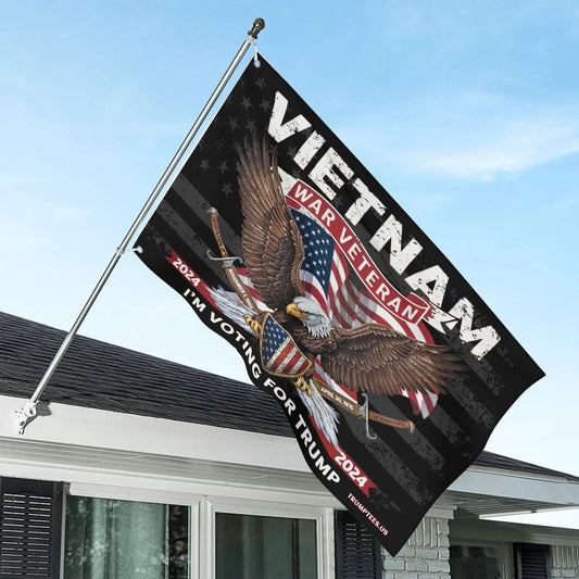 Vietnam War Veteran 2024 Flag – Proudly Voting for Trump!