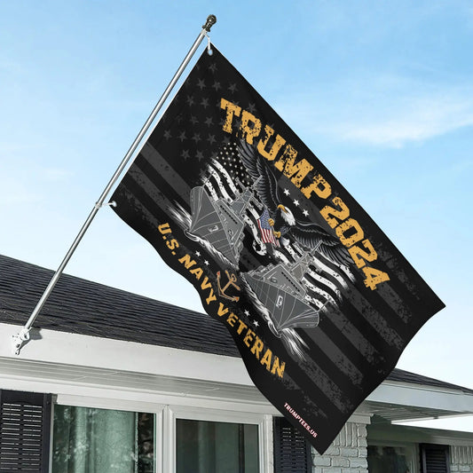 U.S. Navy Veteran Trump 2024 Flag – Sailing for a Stronger America!