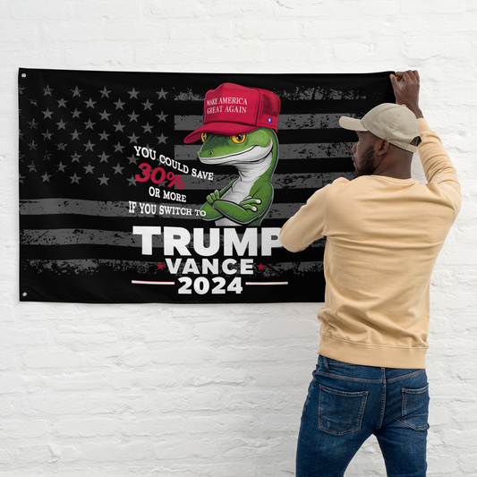 Switch and Save – Trump-Vance 2024 Flag – Patriotic Gecko Edition