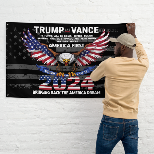 Trump-Vance 2024 ‘America First’ Flag – Bringing Back the American Dream!