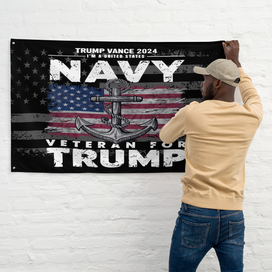 Navy Veterans for Trump 2024 Flag – Anchored in Patriotism!