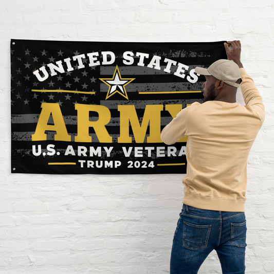 U.S. Army Veteran Trump 2024 Flag – Proudly Serve, Proudly Support!