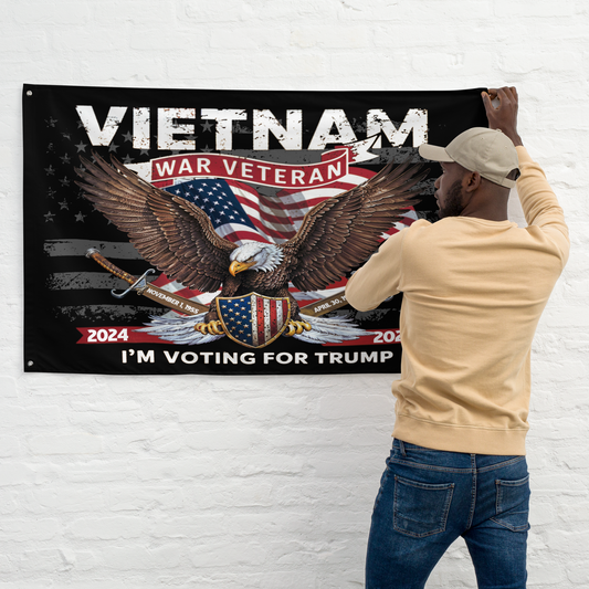 Vietnam War Veteran 2024 Flag – Proudly Voting for Trump!