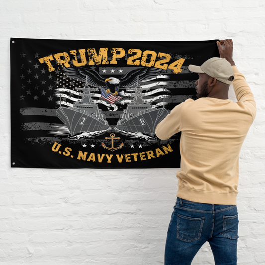 U.S. Navy Veteran Trump 2024 Flag – Sailing for a Stronger America!