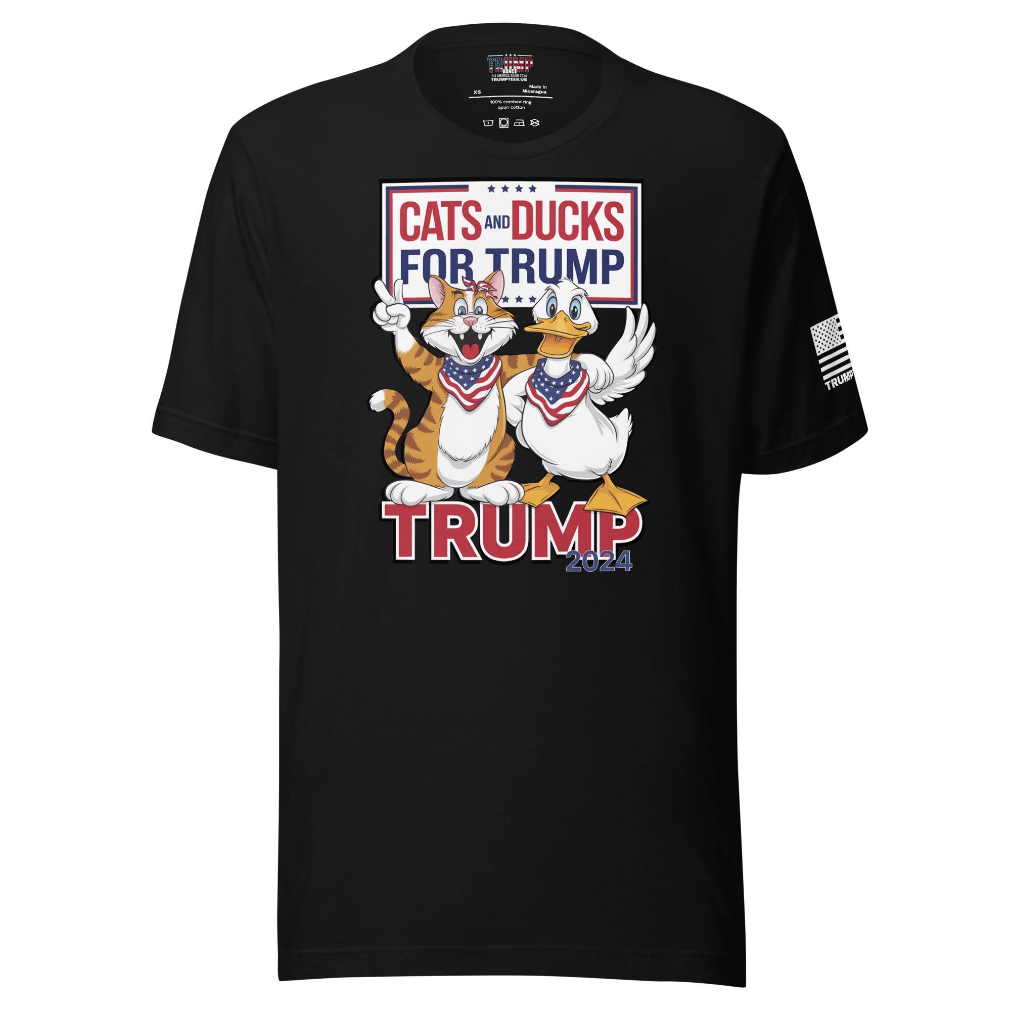 Cats and Ducks for Trump 2024 - Patriotic Fun Tee Unisex t-shirt