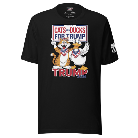 Cats and Ducks for Trump 2024 - Patriotic Fun Tee Unisex t-shirt